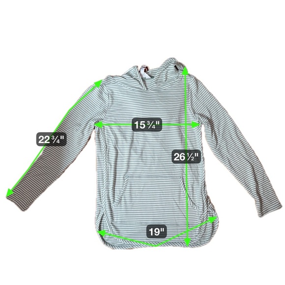 Market & Spruce Sage White Striped Lightweight Hoodie Size S - Picture 10 of 13